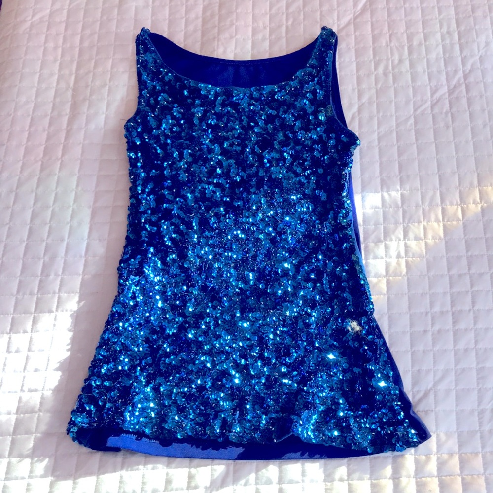 New Years Royal blue sequin mermaid top